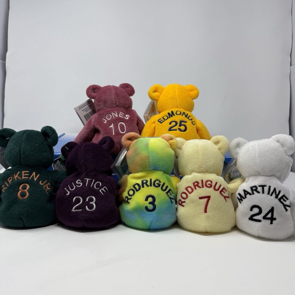 Salvino's Bam Beano's Beanie Bear   Denver  July 98 - Set Of 7 - Rare W/tags